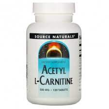 Source Naturals, Ацетил L карнитин, 500 мг, 120 таблеток L карнитин