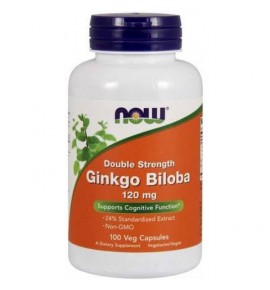NOW foods Ginkgo Biloba  Гинкго билоба Двойная формула 120 мг, 100 вегетарианских капсул