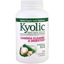 Kyolic, Экстракт выдержанного чеснока, очищение от кандида и пищеварение, формула 102, 200 вегетарианских таблеток
