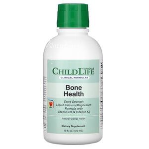 Childlife Clinicals, кальций здоровье костей, жидкий кальциево-магниевый состав с витаминами D3 и K2 и натуральным апельсином, 473 мл (16 жидк. унций)