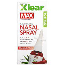 Xlear, Max, Назальный спрей с натуральным солевым раствором и ксилитом, максимальное облегчение, 1,5 жидких унции (45 мл)