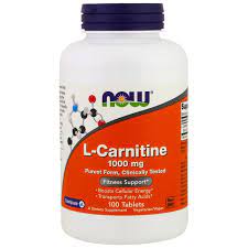 NOW Foods, L карнитин, 1000 мг, 100 таблеток