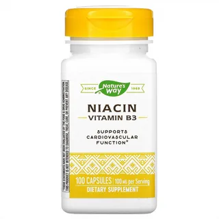 Natures Way, ниацин  Витамин В3, 100 мг, 100 капсул