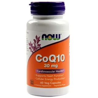 NOW Foods, коэнзим Q10, 30 мг, 60 вегетарианских капсул