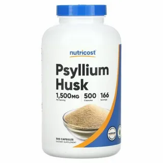 Nutricost, Шелуха семян подорожника, 500 мг, 500 капсул псиллиум 