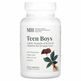 MH Michaels Naturopathic, Teen Boys Caps, капсулы для мальчиков-подростков, мультивитамины для подростков для ежедневного приема, 60 вегетарианских капсул