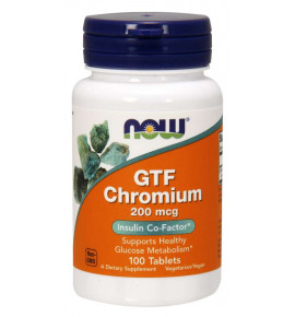 NOW Foods GTF Chromium Хром  200мг 100таб