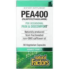 Natural Factors, PEA 400, 90 вегетарианских капсул ПЭА