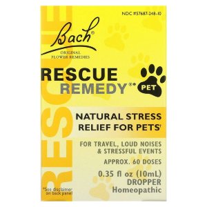 Bach, Original Flower Remedies, Rescue Remedy Pet, натуральное средство для снятия стресса домашних животных, пипетка, 10 мл (0,35 жидк. Унции) 