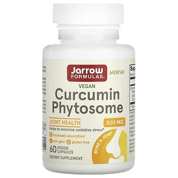Jarrow Formulas, фитосомы куркумин, 500 мг, 60 вегетарианских капсул