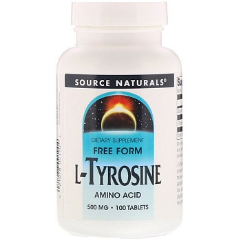 Source Naturals, L тирозин, 500 мг, 100 таблеток