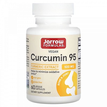 Jarrow Formulas, куркумин 95, 500 мг, 60 растительных капсул