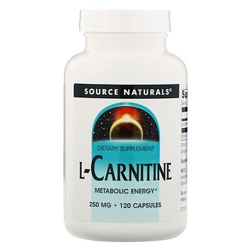 Source Naturals, L карнитин, 250 мг, 120 капсул