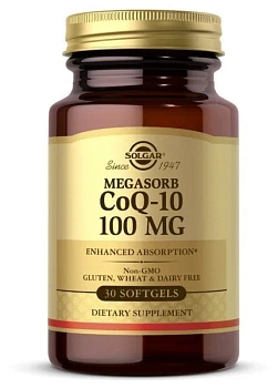Solgar, Солгар Megasorb с коэнзимом Q-10, 100 мг, 30 капсул