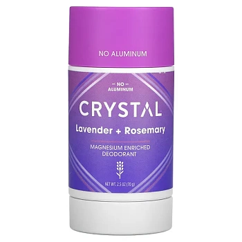 Crystal Body Deodorant, Обогащенный магнием дезодорант, лаванда и розмарин 70 г (2,5 унции) 