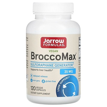 Jarrow Formulas, BroccoMax, веганская добавка, 35 мг, 120 растительных капсул