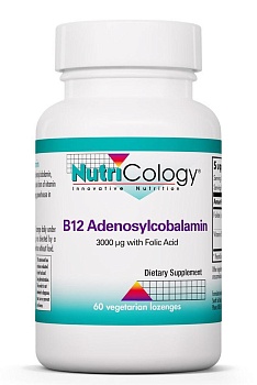 Nutricology, аденозилкобаламин В12 В12, 60 вегетарианских пастилок