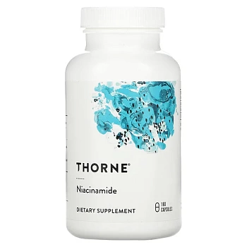 Thorne Research, Ниацинамид, 180 капсул на растительной основе Витамин В3
