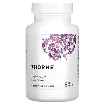 Thorne, Thyrocsin, кофакторы для щитовидной железы, 120 капсул Тирозин