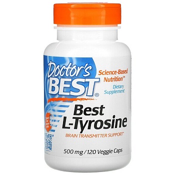 DOCTORS BEST Доктор Бэст L тирозин, 500 мг, 120 вегетарианских капсул