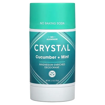 Crystal Body Deodorant, Обогащенный магнием дезодорант, огурец и мята 70 г (2,5 унции) 