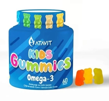 Atavit Kids Gummies Omega3 Омега3 60 жевательных таблеток
