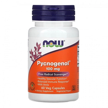 NOW Foods, Пикногенол Pycnogenol, 100 мг, 60 растительных капсул 