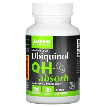 Jarrow Formulas, убихинол QH-Absorb, 200 мг, 30 мягких таблеток  коэнзим Q10
