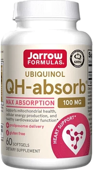 Jarrow Formulas, убихинол QH-Absorb, 100 мг, 60 мягких таблеток коэнзим Q10