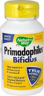 Natures Way, Primadophilus Bifidus для взрослых, 5 млрд КОЕ, 90 вегетарианских капсул Примадофилус