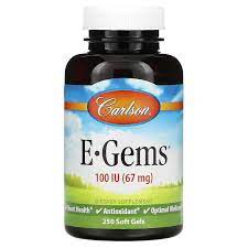 Carlson Labs, E-Gems, 67 мг (100 МЕ), 250 капсул витамин Е