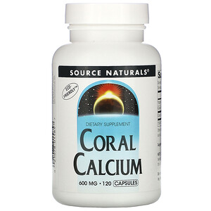  Source Naturals, коралловый кальций, 600 мг, 120 капсул