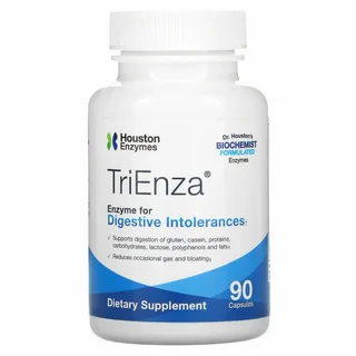 Houston Enzymes, TriEnza, ферменты помогающие при пищевой непереносимости, 180 капсул