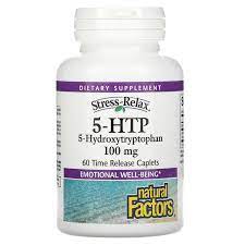 Natural Factors, Stress-Relax, 5HTP 5-гидрокситриптофан, 100 мг, 60 капсул, покрытых кишечнорастворимой оболочкой 