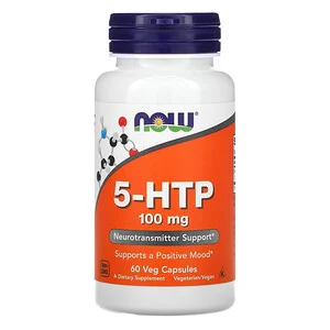 Now Foods, 5-гидрокситриптофан, 100 мг, 60 вегетарианских капсул 5HTP