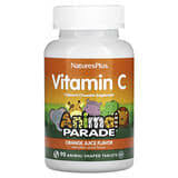NaturesPlus, Source of Life, Animal Parade, витамин С, вкус натурального апельсинового сока, 90 таблеток в форме животных