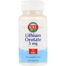 KAL, Оротат лития, 5 мг, 120 вегетарианских капсул