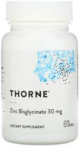 Thorne, бисглицинат цинк, 30 мг, 60 капсул 