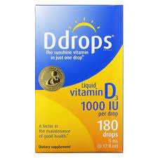 Ddrops, Жидкий витамин Д3, 1000 МЕ, 0,17 жидких унций (5 мл)