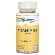 Solaray, витамин В1, 100 мг, 100 капсул VegCaps 