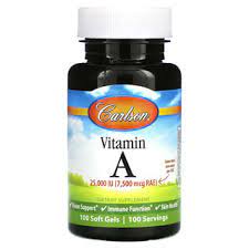 Carlson Labs, витамин А, 25 000 МЕ, 100 мягких таблеток