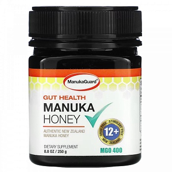 ManukaGuard, мед манука для поддержки здоровья кишечника, MGO 400, 250 г (8,8 унции) 