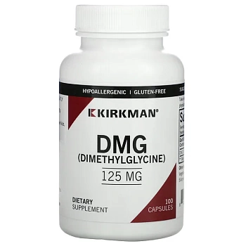Kirkman Labs, ДМГ (Диметилглицин), 125 мг, 100 капсул аминокислоты