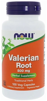 NOW FOODS Капсулы Valerian Root, 500 мг, 100 шт. Валериана