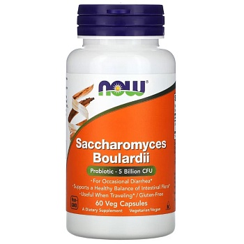 NOW foods Пробиотики Saccharomyces Boulardi 60 caps / Нау Сахаромицеты Буларди 60 капс