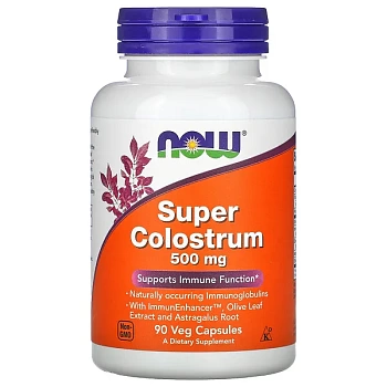 NOW Foods, супермолозиво, 500 мг, 90 растительных капсул Колострум