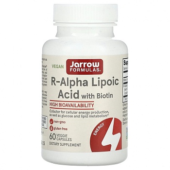 Jarrow Formulas, R-альфа-липоевая кислота Best, 100 мг, 60 растительных капсул