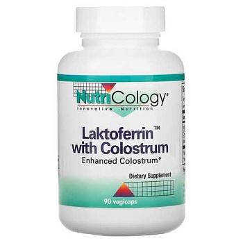 Nutricology, лактоферрин с молозивом, 90 вегетарианских капсул Колострум