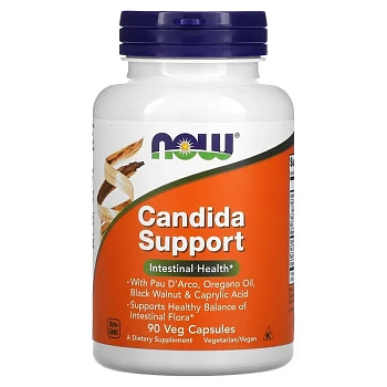 NOW Foods, Candida Support, 90 растительных капсул  Кандидаза