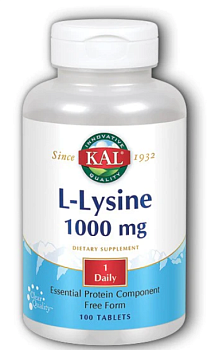 KAL, L лизин, 1000 мг, 100 таблеток